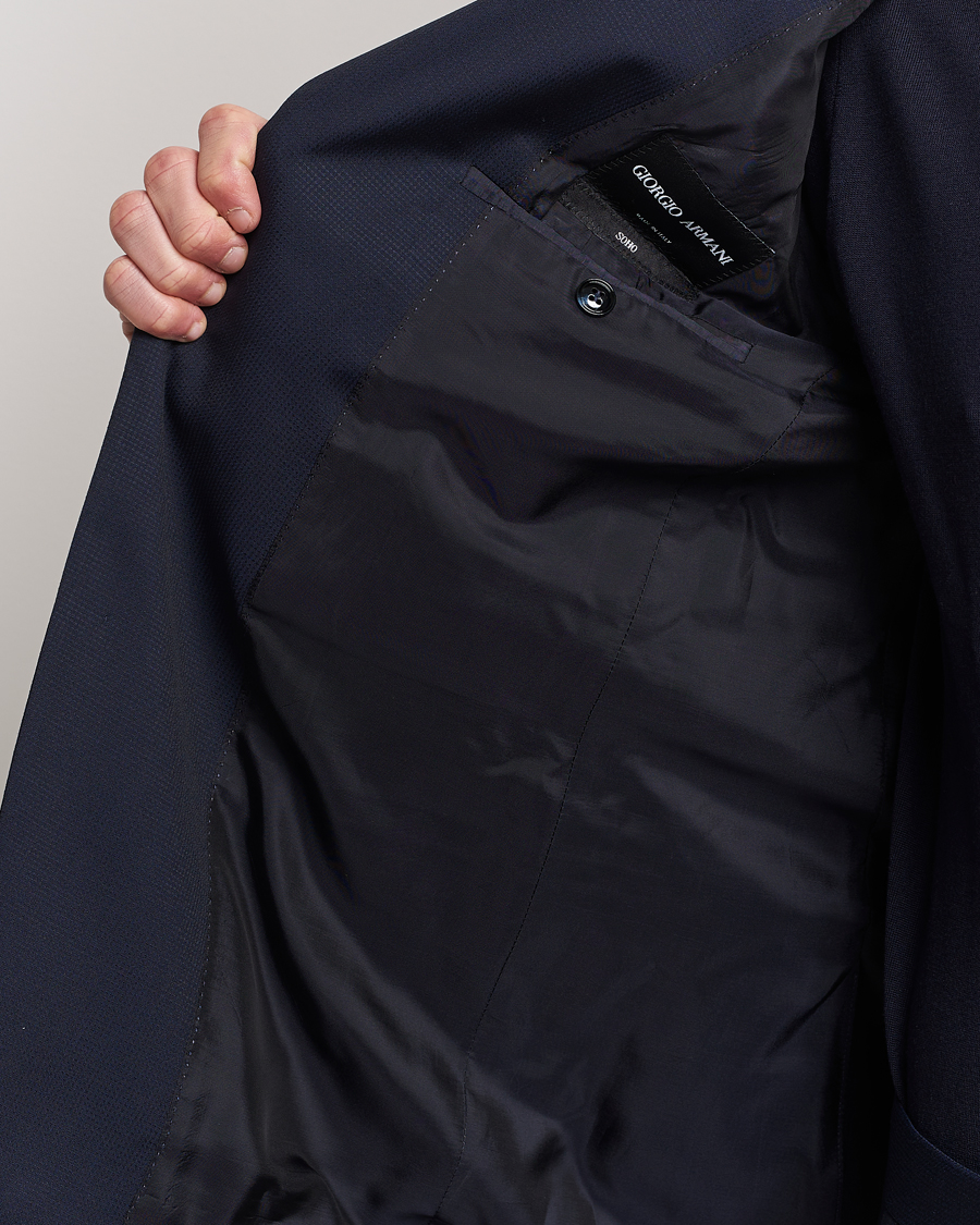 Men | Suits | Giorgio Armani | Slim Fit Peak Lapel Wool Suit Navy