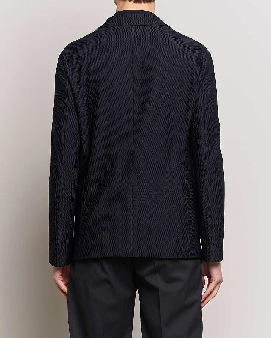 Men | Blazers | Giorgio Armani | Single Breasted Mesh Blazer Black
