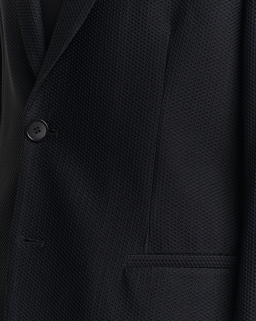 Men | Blazers | Giorgio Armani | Single Breasted Mesh Blazer Black