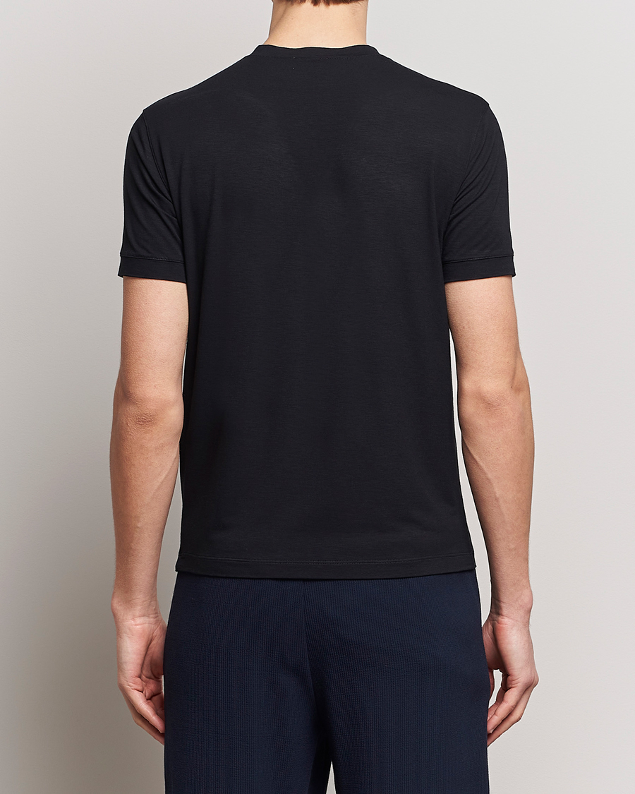 Men | T-Shirts | Giorgio Armani | Embroidered Logo T-Shirt Black