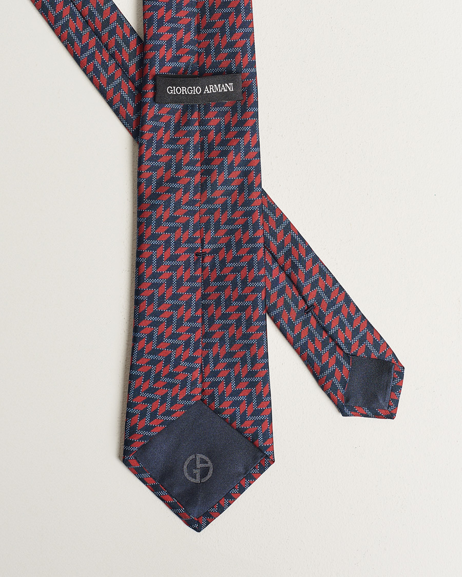 Men | Giorgio Armani Printed Silk Tie Navy/Red | Giorgio Armani | Printed Silk Tie Navy/Red