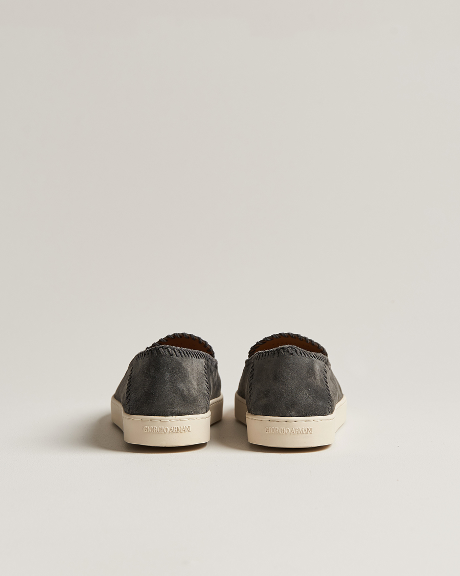 Men | Giorgio Armani Intrecci Loafers Grey Suede | Giorgio Armani | Intrecci Loafers Grey Suede