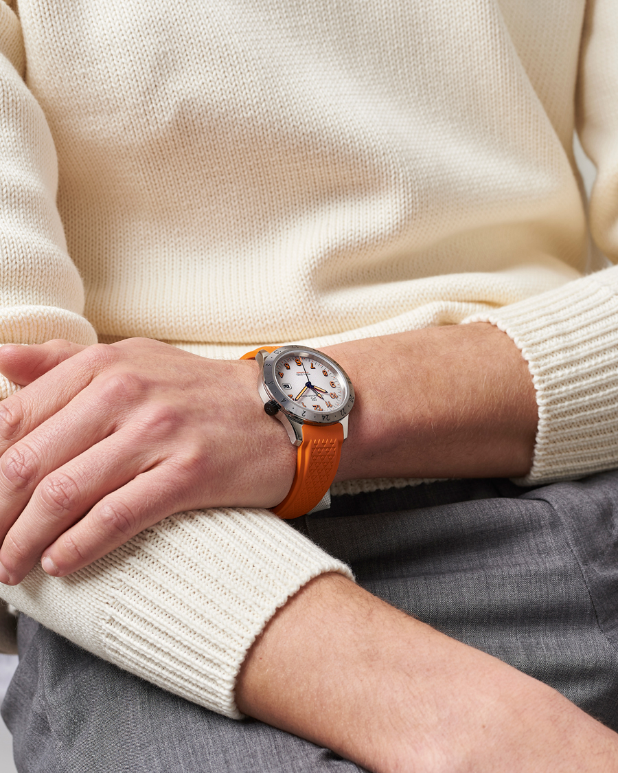 Men | Sjöö Sandström Royal Steel Worldtimer 41mm Annual Edition Orange | Sjöö Sandström | Royal Steel Worldtimer 41mm Annual Edition Orange