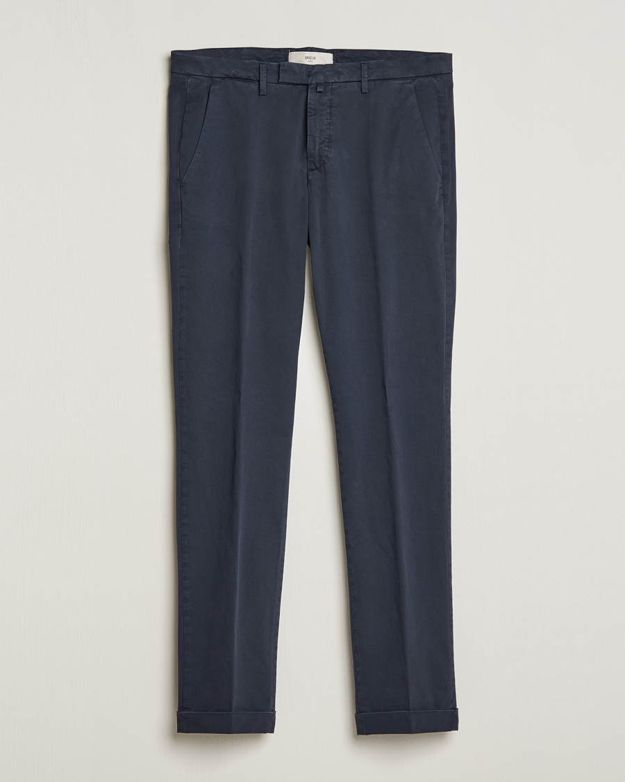 Men | Trousers | Briglia 1949 | Slim Fit Cotton Stretch Chinos Navy