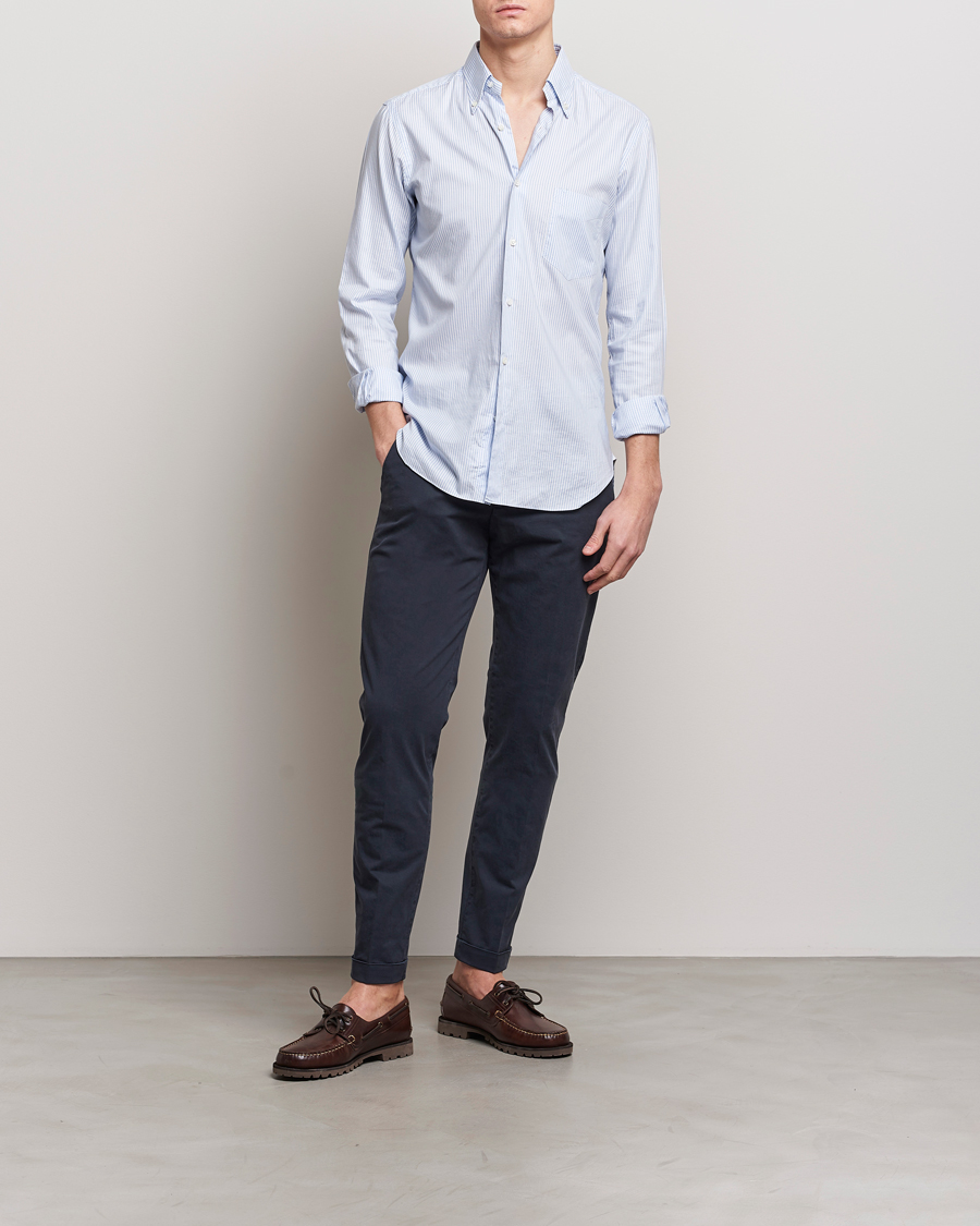 Men | Trousers | Briglia 1949 | Slim Fit Cotton Stretch Chinos Navy