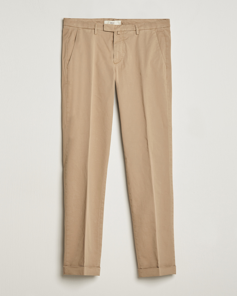 Men | Trousers | Briglia 1949 | Slim Fit Cotton Stretch Chinos Taupe