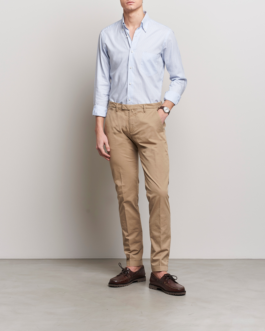 Men | Trousers | Briglia 1949 | Slim Fit Cotton Stretch Chinos Taupe