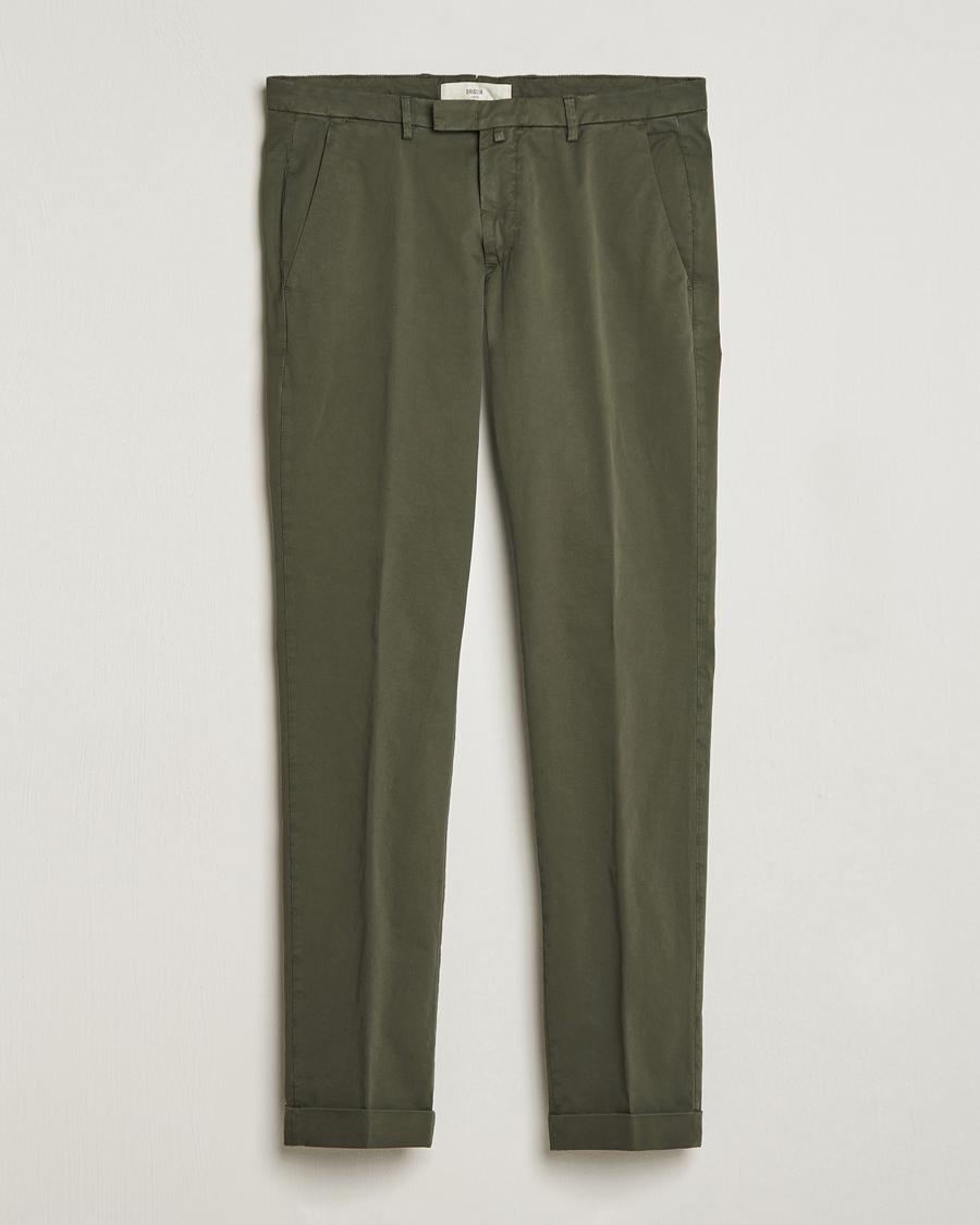 Men | Trousers | Briglia 1949 | Slim Fit Cotton Stretch Chinos Olive