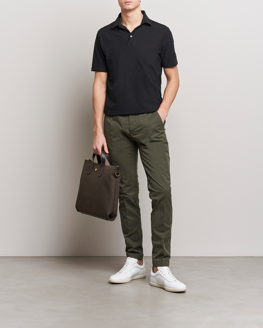 Men | Trousers | Briglia 1949 | Slim Fit Cotton Stretch Chinos Olive