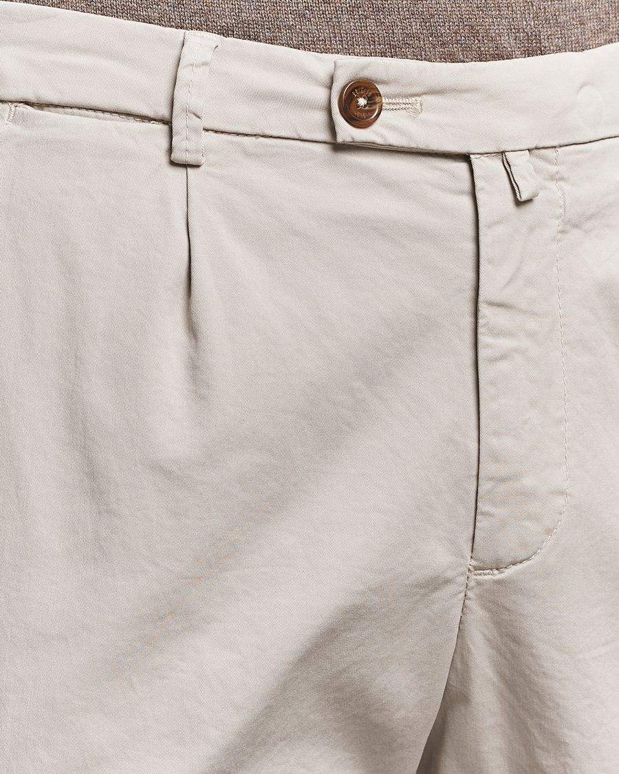 Men | Shorts | Briglia 1949 | Pleated Cotton Shorts Beige