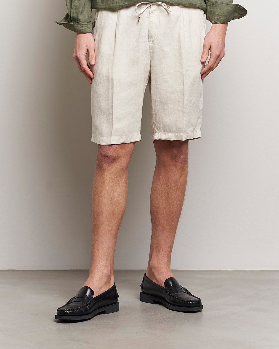 Men | Clothing | Briglia 1949 | Easy Fit Linen Shorts Off White