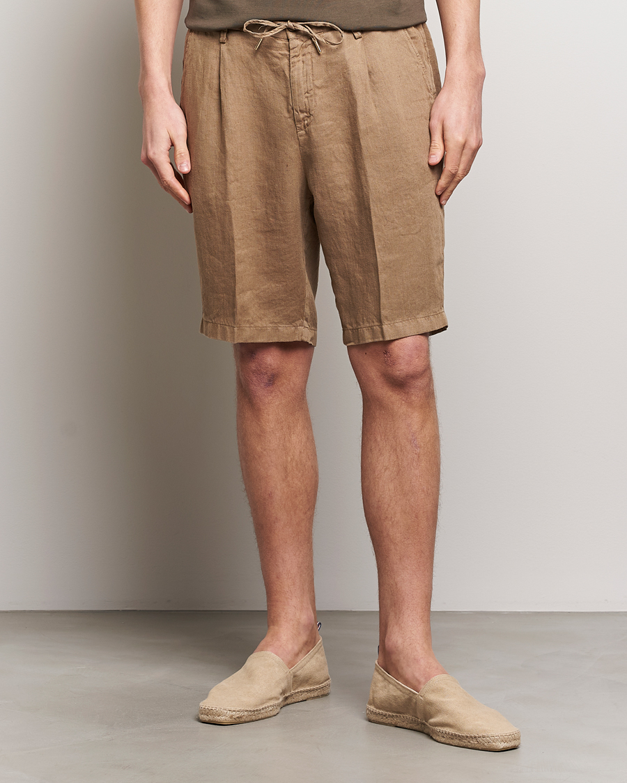 Men | Clothing | Briglia 1949 | Easy Fit Linen Shorts Beige