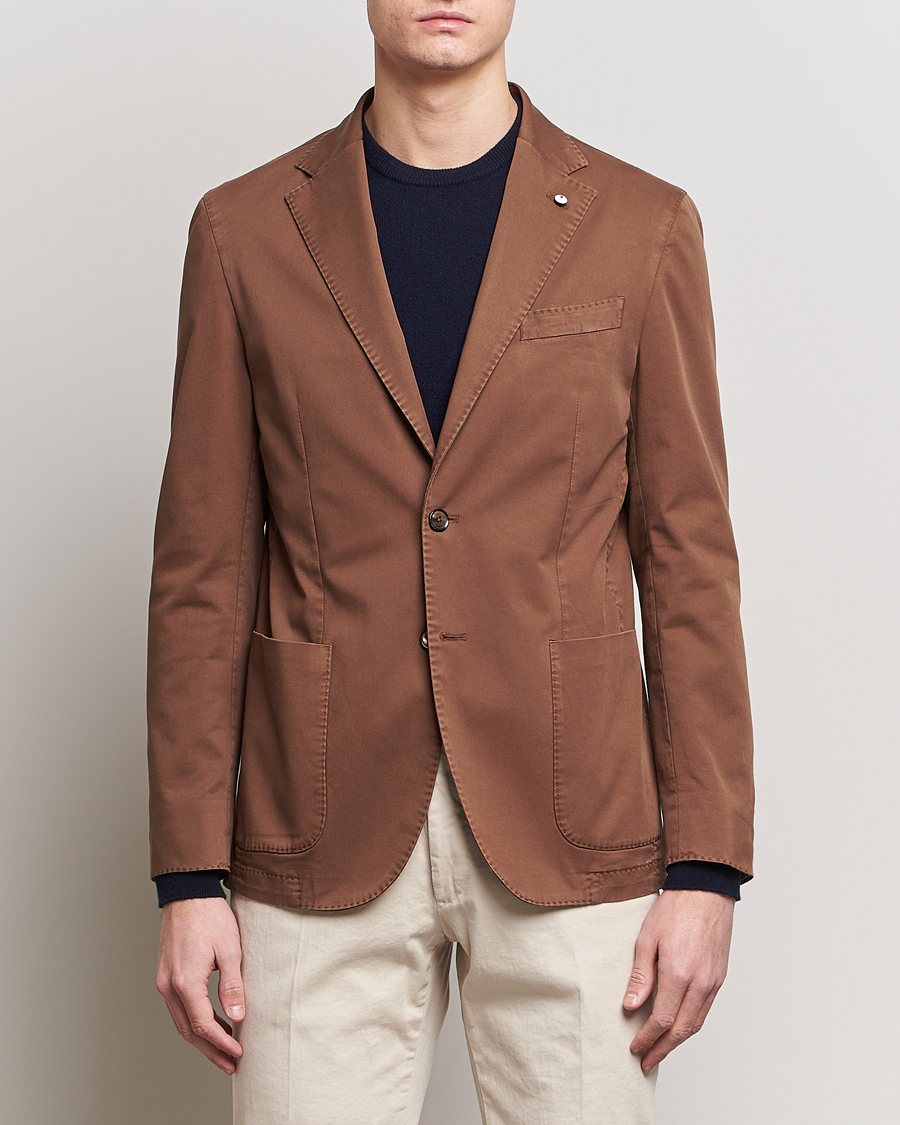 Men | Blazers | L.B.M. 1911 | Jack Regular Fit Cotton Stretch Blazer Brown