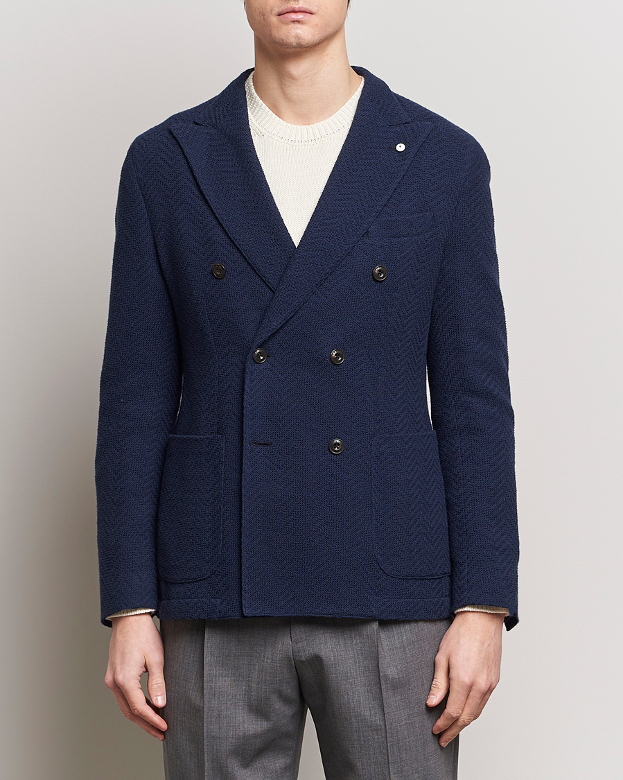Men | Departments | L.B.M. 1911 | Double Breasted Jersey Punto Blazer Navy