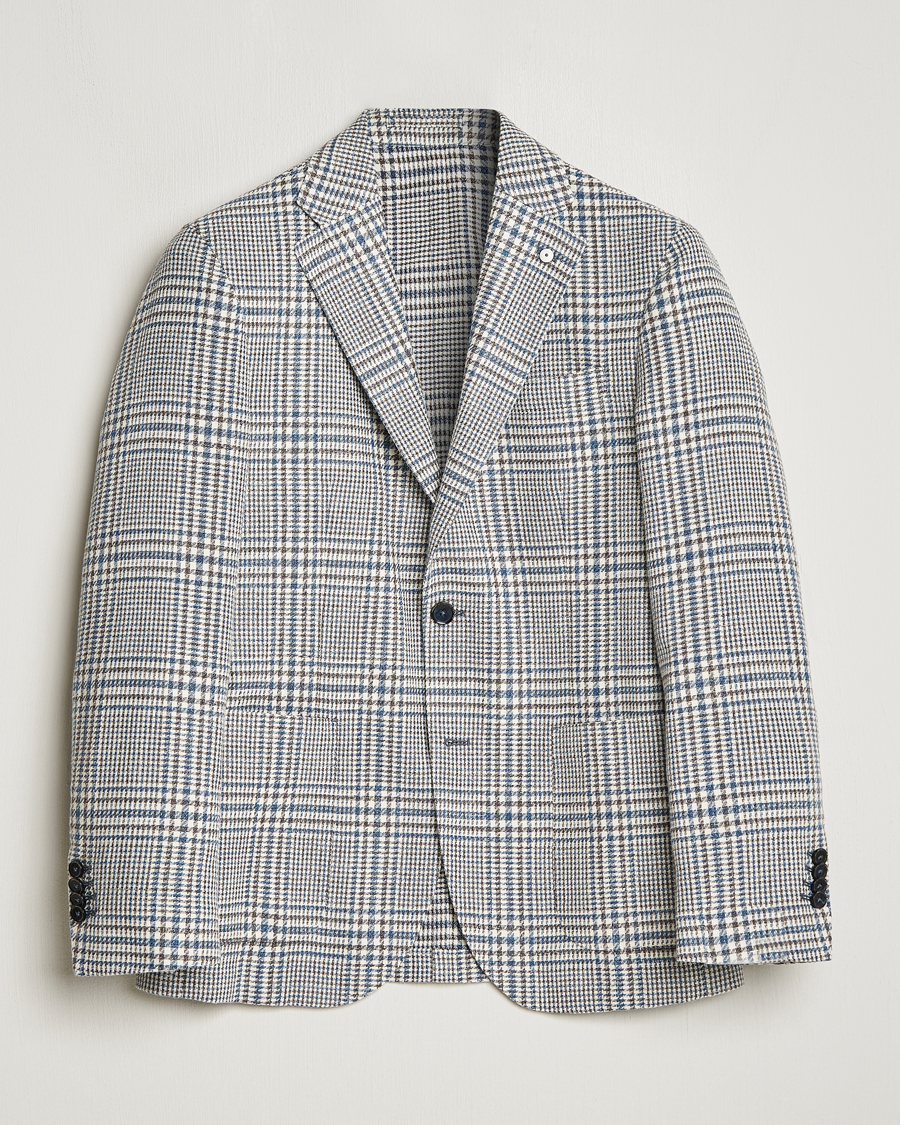Men | Blazers | L.B.M. 1911 | Checked Cotton Blazer Navy/Brown