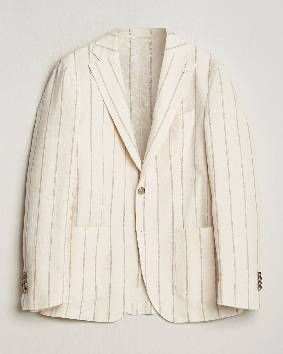 Men | Blazers | L.B.M. 1911 | Striped Cotton Blazer Beige