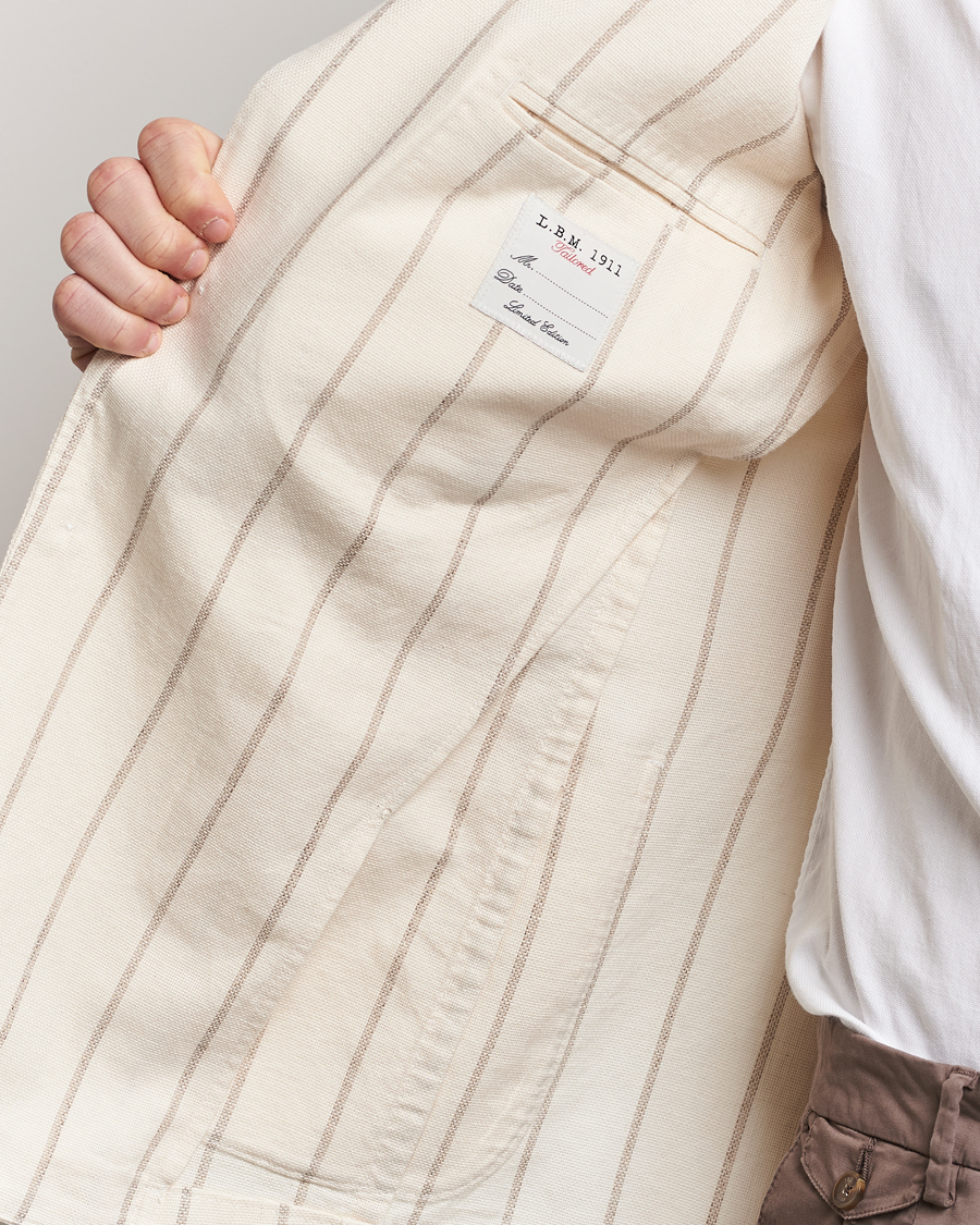 Men | Blazers | L.B.M. 1911 | Striped Cotton Blazer Beige