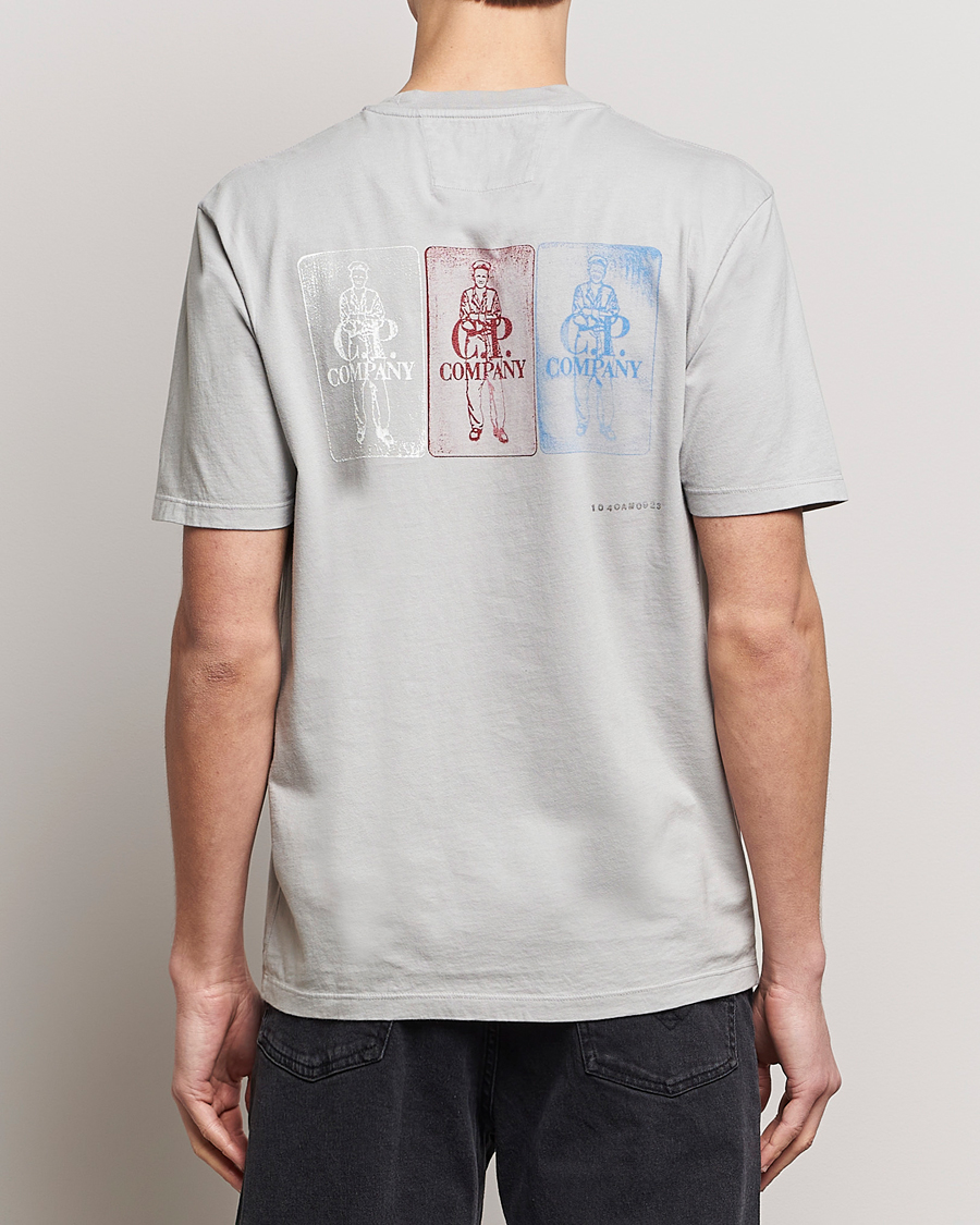 Men | T-Shirts | C.P. Company | Short Sleeve Hand Printed T-Shirt Grey