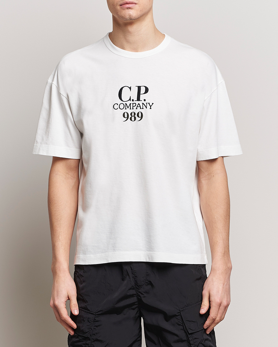 Men | Short Sleeve T-shirts | C.P. Company | Brushed Cotton Embroidery Logo T-Shirt White