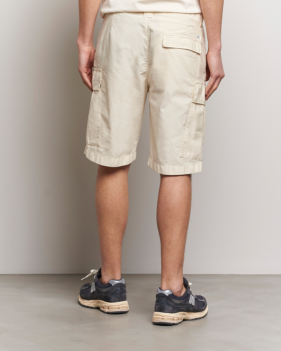 Men | Shorts | C.P. Company | Ottoman Garment Dyed Cotton Cargo Shorts Off White