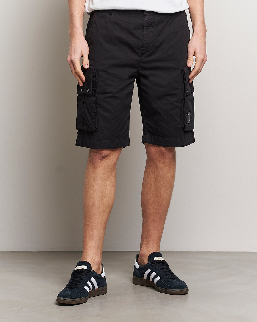 Homme |  | C.P. Company | Twill Stretch Cargo Shorts Black