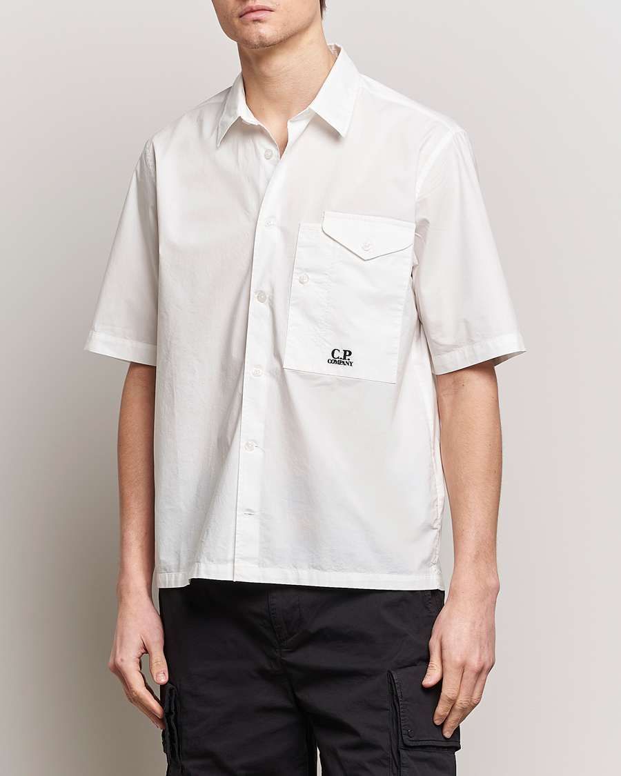 Herre |  | C.P. Company | Short Sleeve Popline Shirt White