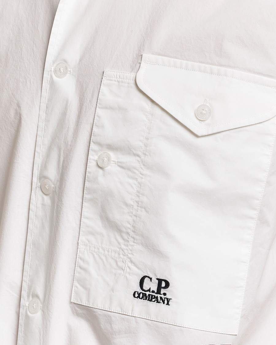 Men | Shirts | C.P. Company | Short Sleeve Popline Shirt White
