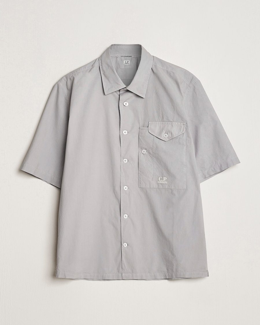 Men | Shirts | C.P. Company | Short Sleeve Popline Shirt Grey
