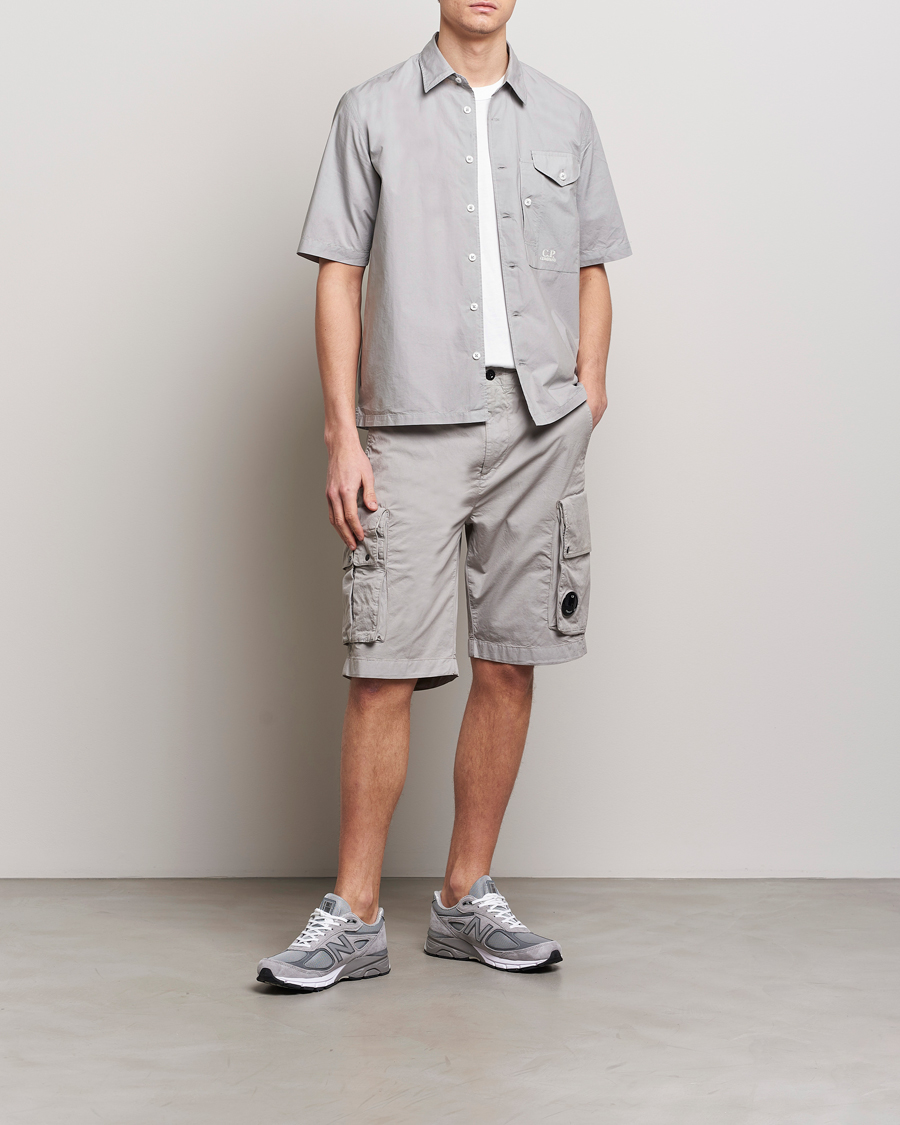 Men | Shirts | C.P. Company | Short Sleeve Popline Shirt Grey