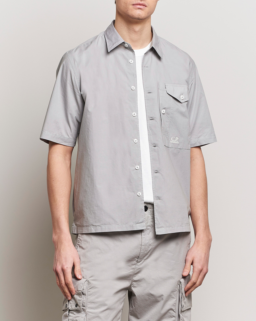 Herr | Kortärmade skjortor | C.P. Company | Short Sleeve Popline Shirt Grey