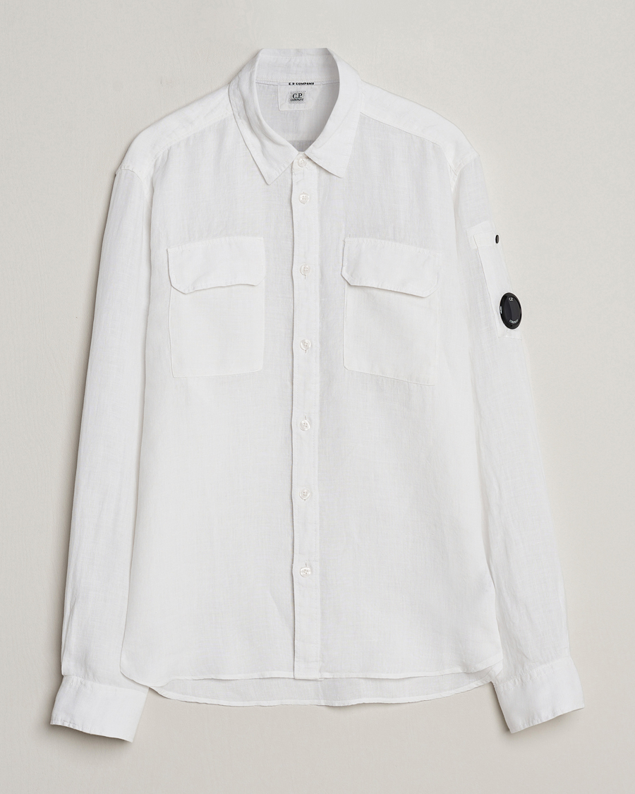 Men | Shirts | C.P. Company | Long Sleeve Linen Shirt White