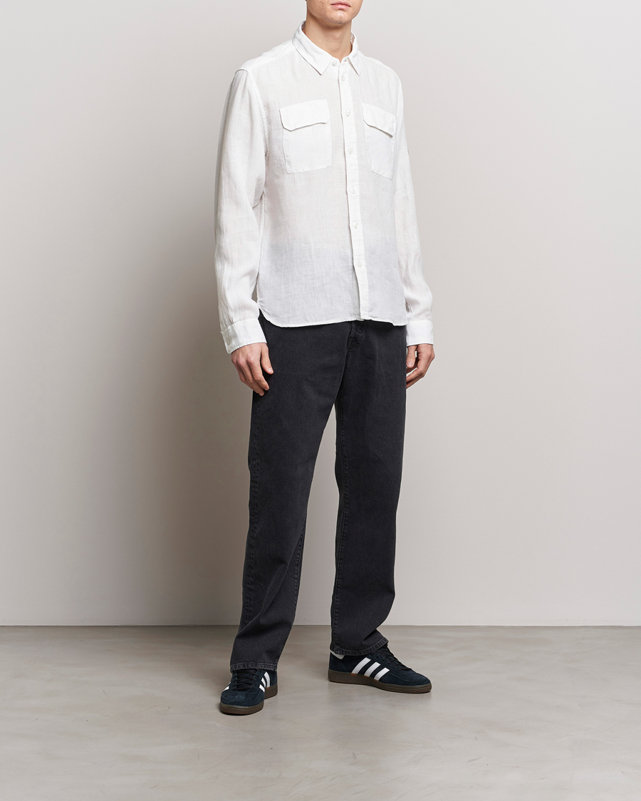 Men | Shirts | C.P. Company | Long Sleeve Linen Shirt White