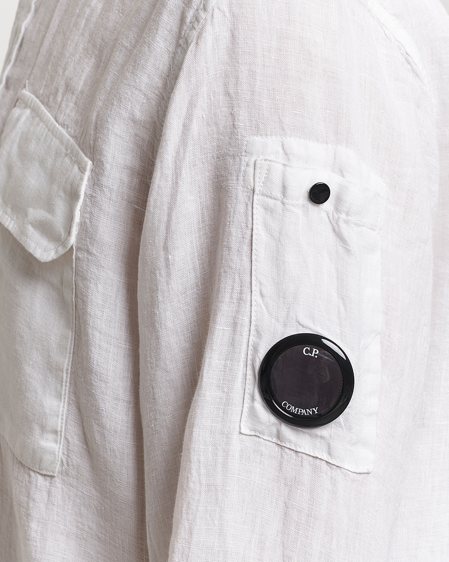 Men | Shirts | C.P. Company | Long Sleeve Linen Shirt White