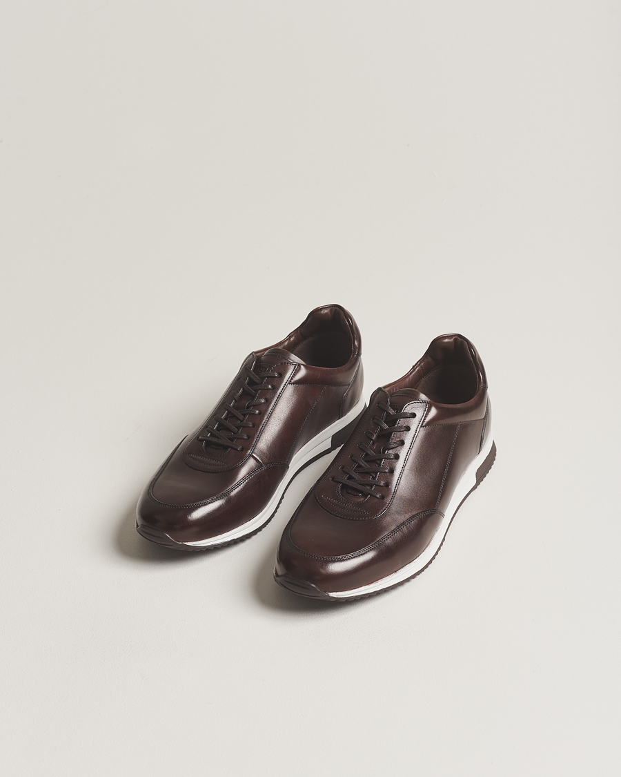 Men |  | Loake 1880 | Bannister Leather Running Sneaker Dark Brown