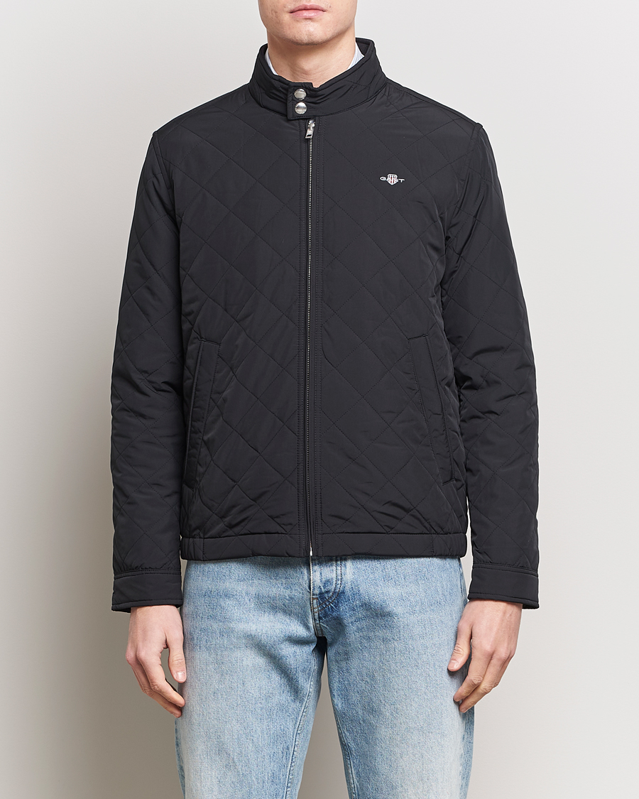 Men | Spring Jackets | GANT | The Quilted Windcheater Black