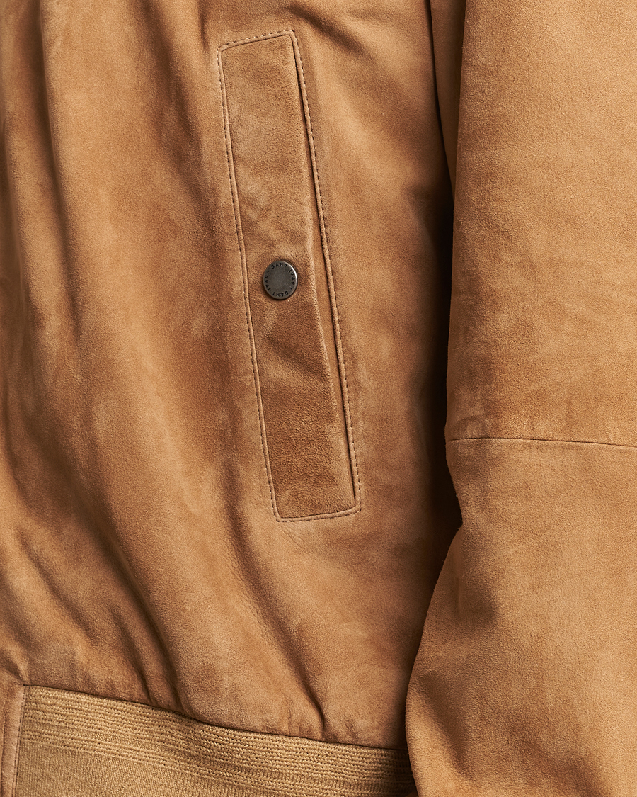 Men | Coats & Jackets | Gant | Suede Bombar Jacket Dark Khaki