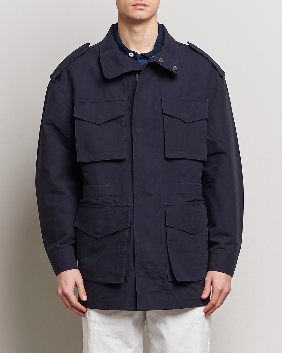 Men | Coats & Jackets | GANT | Cotton Field Jacket Evening Blue