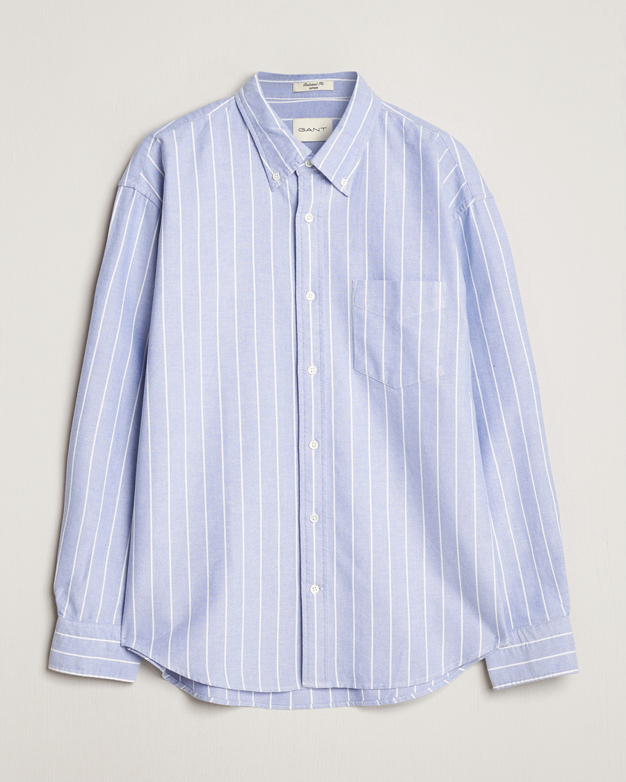 Men | Shirts | GANT | Relaxed Fit Heritage Striped Oxford Shirt Blue/White
