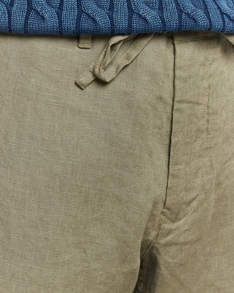 Men | Trousers | GANT | Relaxed Linen Drawstring Pants Dried Clay