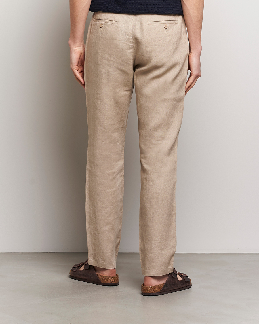 Men | Trousers | GANT | Relaxed Linen Drawstring Pants Dry Sand