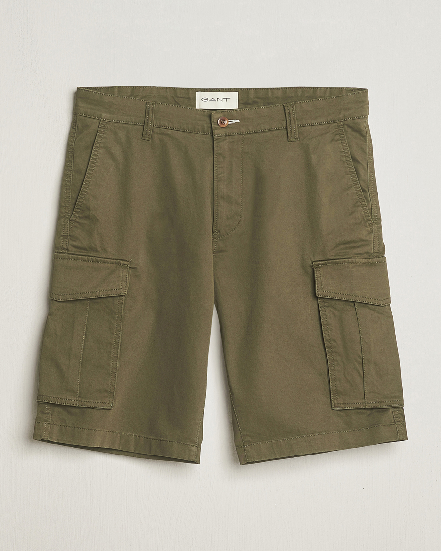 Men | Shorts | GANT | Relaxed Twill Cargo Shorts Juniper Green