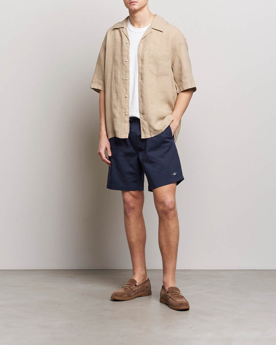Men | Shorts | GANT | Drawstring Logo Shorts Marine