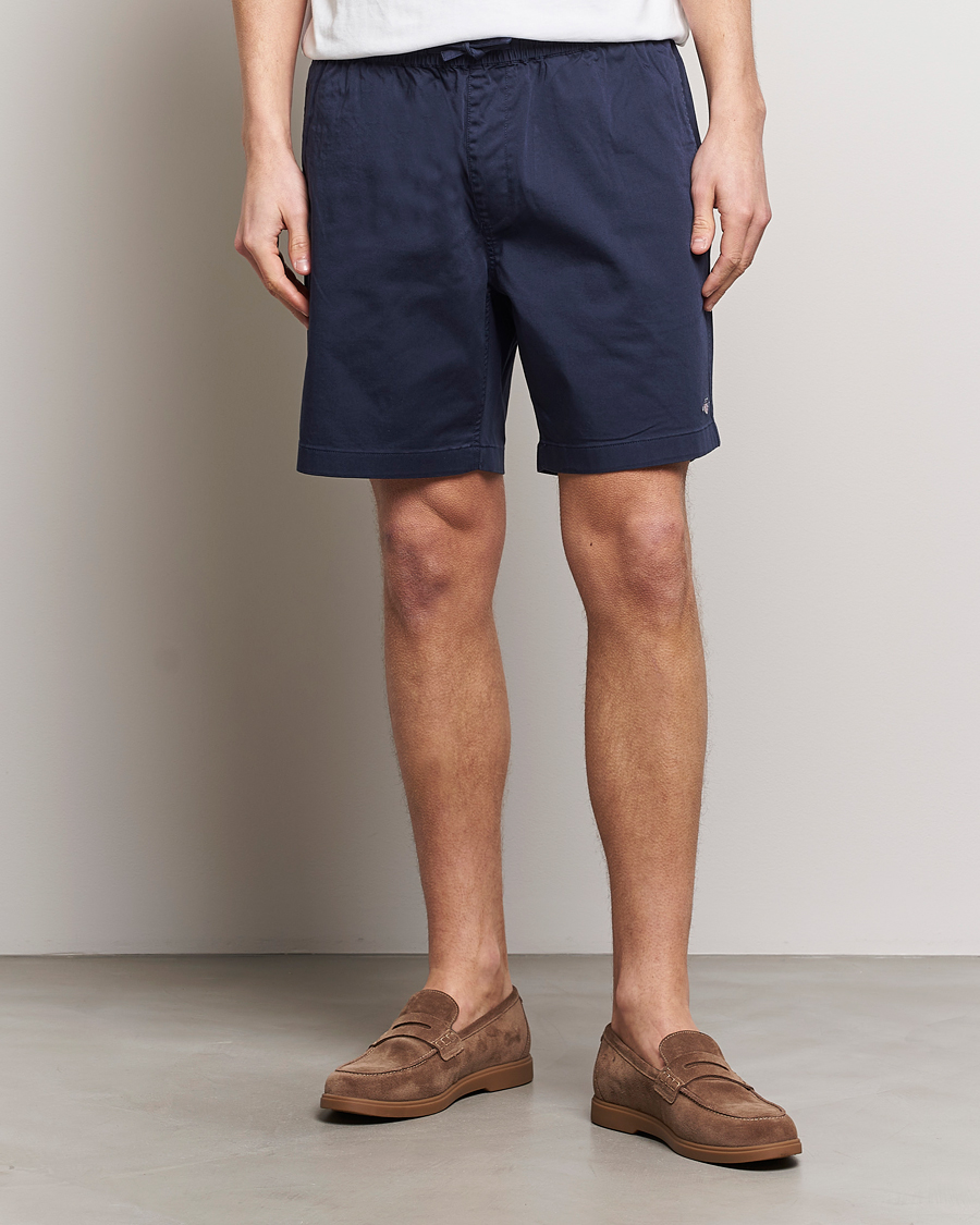 Men | Shorts | GANT | Drawstring Logo Shorts Marine