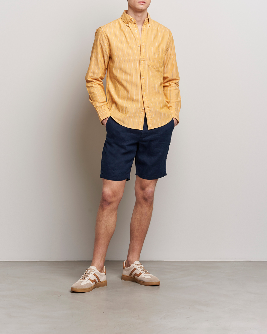 Men | Shorts | GANT | Relaxed Linen Drawstring Shorts Marine