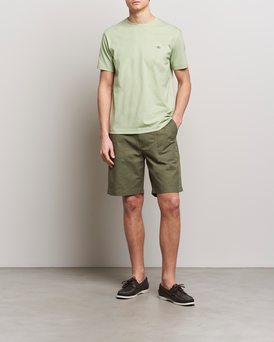 Men | Shorts | GANT | Cotton/Linen Shorts Four Leaf Clover