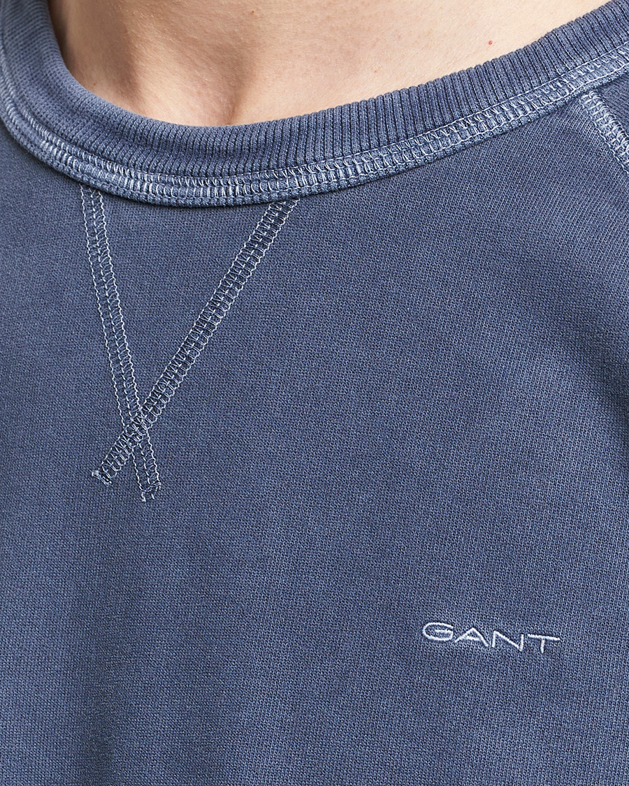 Men | Sweaters & Knitwear | GANT | Sunbleached Crew Neck Sweatshirt Dusty Blue Sea