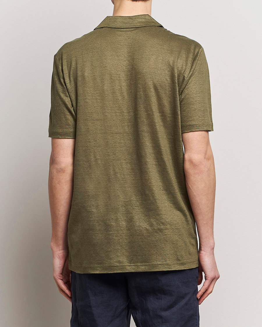 Men | Polo Shirts | GANT | Linen Polo Juniper Green