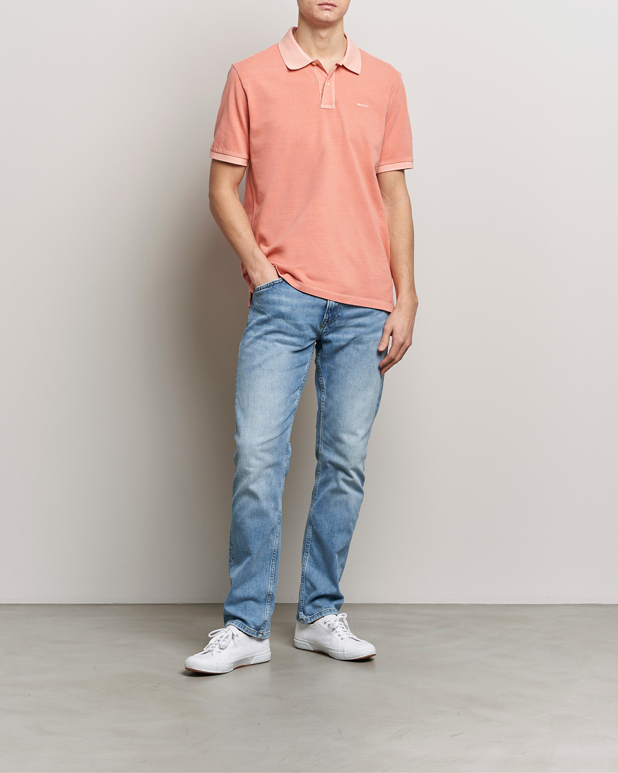 Men | Polo Shirts | GANT | Sunbleached Polo Peachy Pink