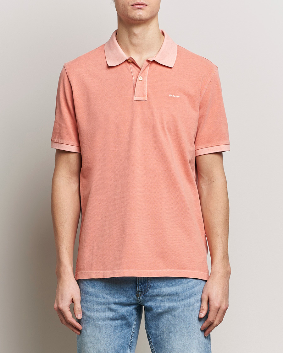 Men | Polo Shirts | GANT | Sunbleached Polo Peachy Pink