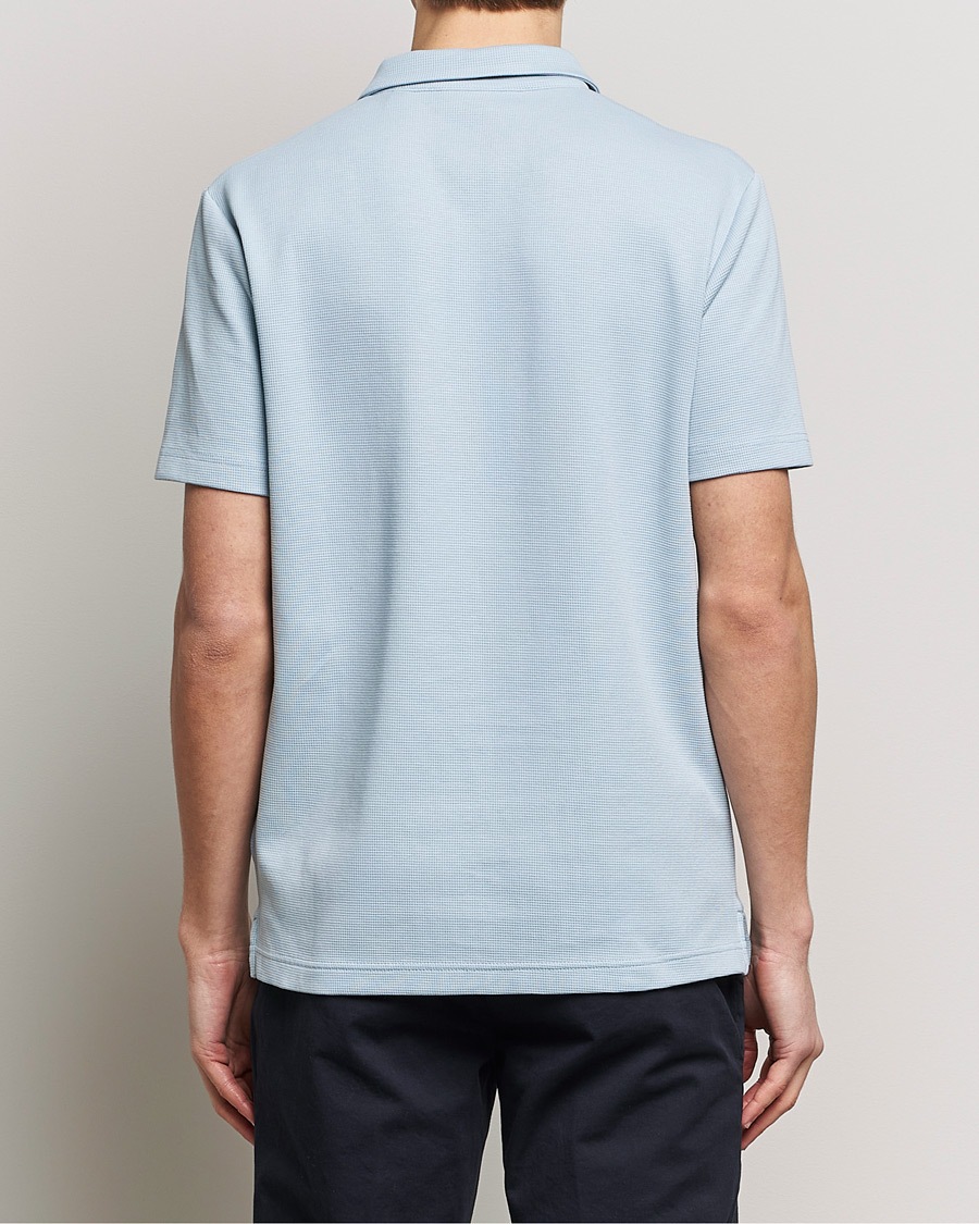Men | Polo Shirts | GANT | Waffle Textured Polo Dove Blue